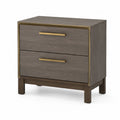 Mesita de madera con detalles met¨¢licos dorados