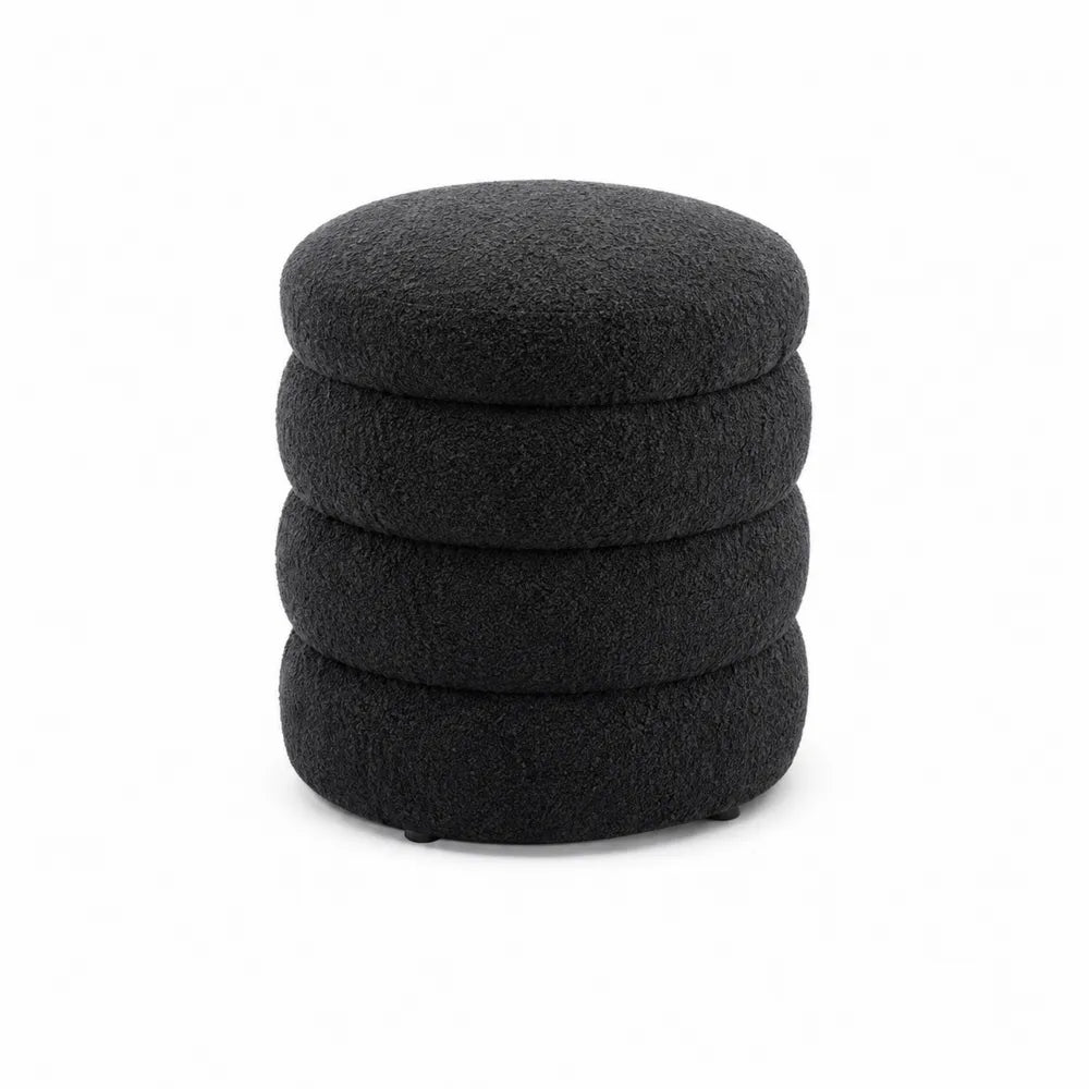 Taburete de madera y poli¨¦ster negro 45cm