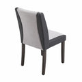 Silla de comedor de madera, poli¨¦ster y cuero PU Gris/Negro