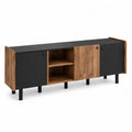 Mueble de TV de madera y metal negro 150 cm