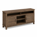 Mueble para TV de madera con estantes y puertas