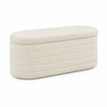 Banco tapizado en poli¨¦ster beige con almacenamiento